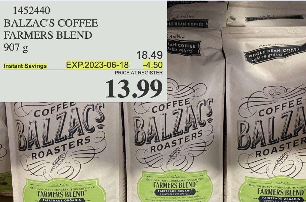[Costco] Costco Warehouse Balzac's Farmers Blend Whole bean 2Lb for