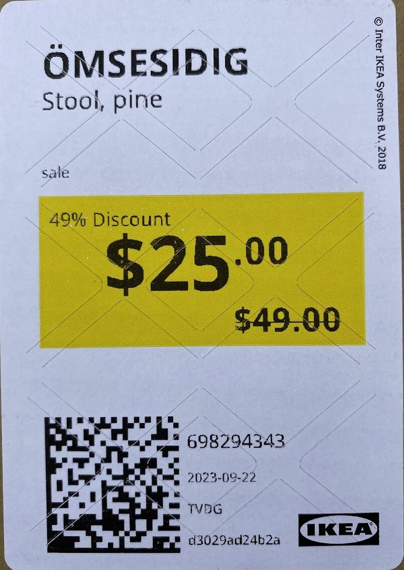 [IKEA] ÖMSESIDIG Pine Stool - $25 clearance price (49% off) BNIB at ...