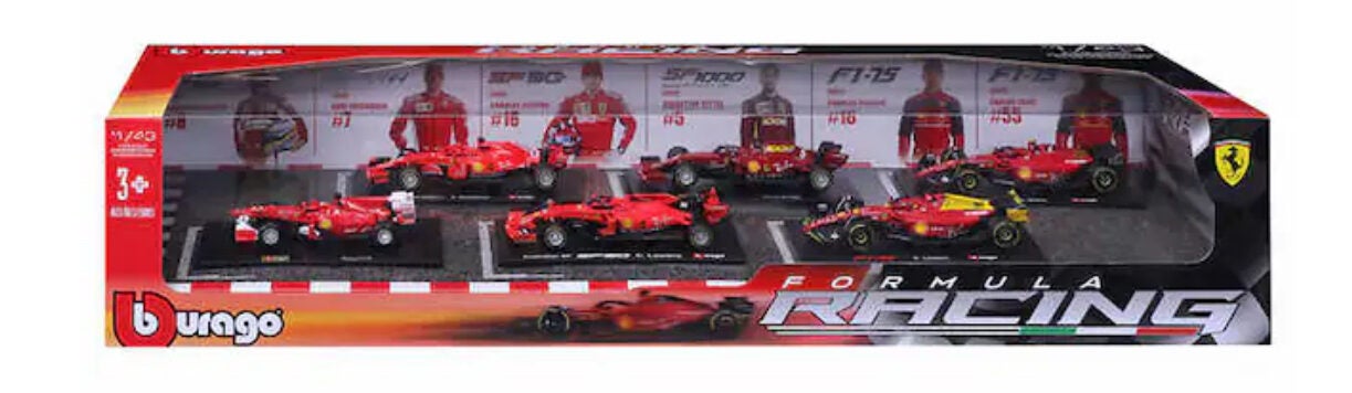 Burago 1:43 Formula 1 Racing: Ferrari 6 Car Set