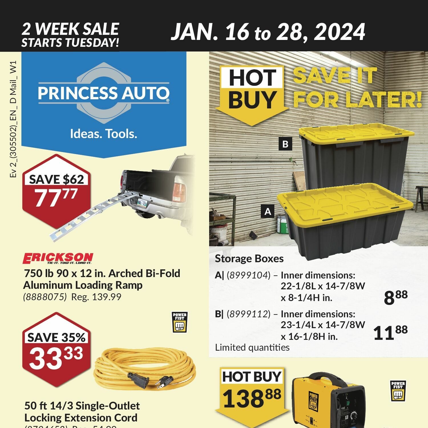 Princess Auto Weekly Flyer - 2 Week Sale - Save It For Later - Jan 16 – 28  