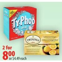 Ty-Phoo Gold, Decaf or Extra Strong Tea or Twinings Tea