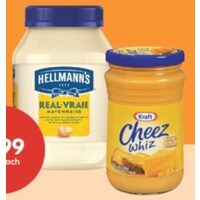 Kraft Parmesan Cheese, Cheez Whiz or Hellmann's Mayonnaise