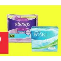 Always Pads, Liners or Tampons or Tampax Tampons