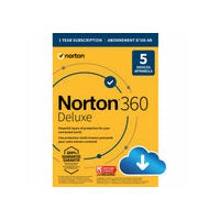 Norton 360 Deluxe Antivirus & Internet Security - 5 Devices - 1 Year Subscription