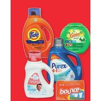 Tide Liquid Laundry Detergent, Pods or Hygienic Clean Pods, Gain Fling, Ivory Snow Detergent, Purex Liquid Detergent or Bounce Sheets
