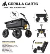 1200 lb Gorilla Poly Dump Cart GCG-7 $169.99 (26% off)