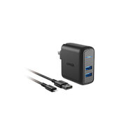 Anker PowerPort 2 Elite 24W 2-Port USB-A Wall Charger with lightning cable(3FT) - $9.99