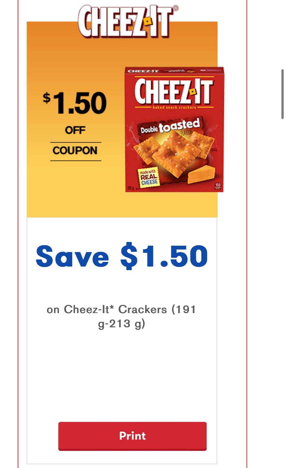 [Loblaws] [No Frills, RCSS, SDM] Free Cheez-It Crackers with Print ...
