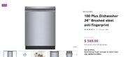 Bosch Dishwasher SHE4AEM5N (Stainless Steel) - Staff & Partner/Perkopolis - $589