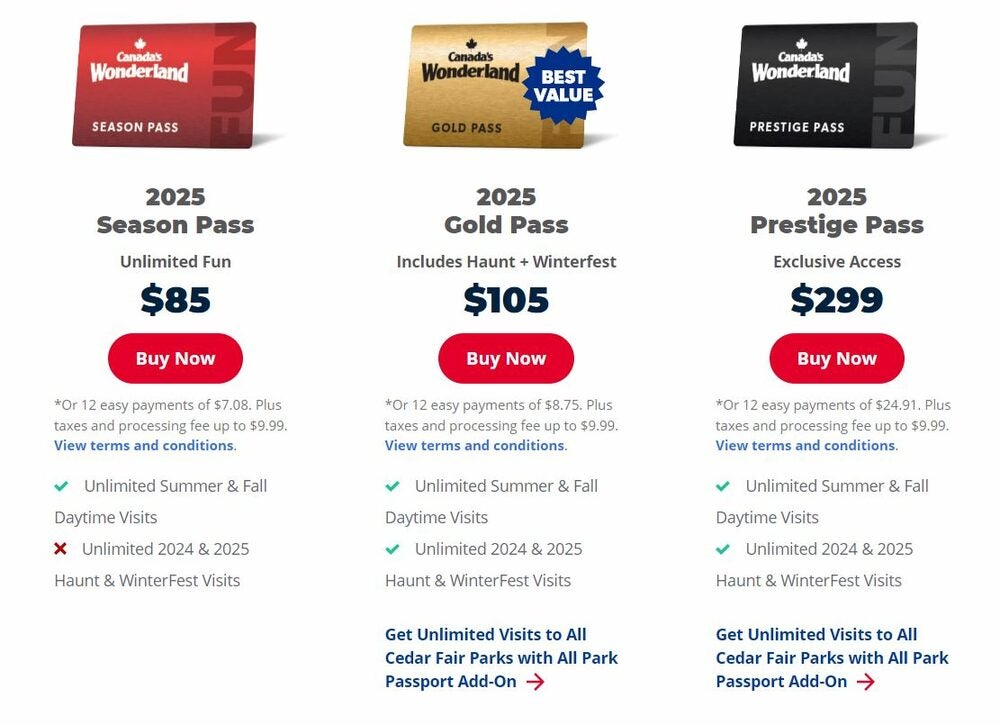 [Canada's Wonderland] 2025 Season Passes - Bring a friend renewals ...