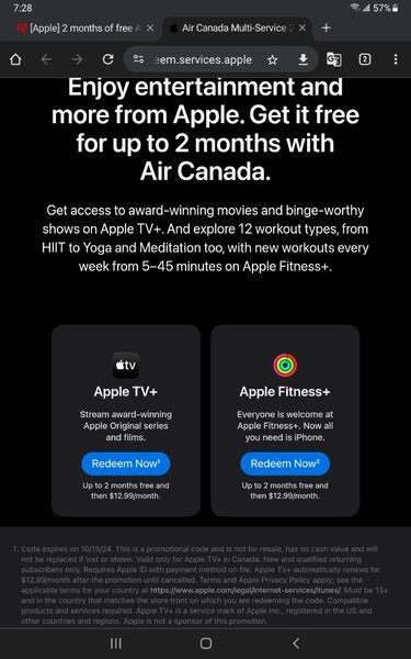 [Apple] 2 months of free Apple TV+ on Air Canada link - Page 5