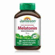 Jamieson Melatonin 10 mg Max Strength - Peppermint Flavour Fast Dissolving Tablets , 60 Count $6.74 - $6.40 with S&S