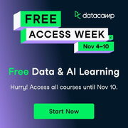 Free Access Week (Nov 4-10) - access all Data & AI learning courses until Nov 10th 11:59pm EST