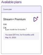 Stream+ Premium $1/month for 6 months YMMV