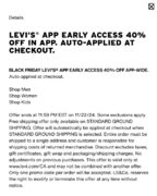 Levis App Early Access Sale - 40% off in App