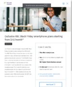 RBC Business Clients - Black Friday smartphone plans starting from $45/month