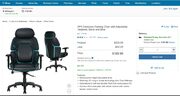 DPS Centurion Gaming Chair with Adjustable Headrest, Black and Blue $190 Reg $230