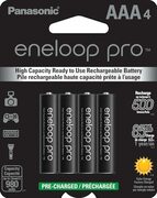 Panasonic Eneloop Pro AAA Ni-MH Rechargeable Batteries, 4 Pack $20