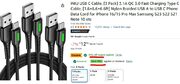 $7.79: INIU USB C Cable, [3 Pack] 3.1A QC 3.0 Fast Charging Type C Cable, [1.6+6.6+6.6ft] (After 40% coupon)