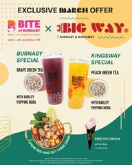 [BC] Buy meal get 1 FREE drink + ice cream Mon-Fri: before 5pm @ UBC; $25 before 4pm @ 7-4300 & 5-4250 Kingsway, Burnaby