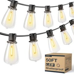 50FT Outdoor Waterproof String Lights / Remote & USB 15+1 LED Shatterproof Bulbs. 20% off to $28.79 with code