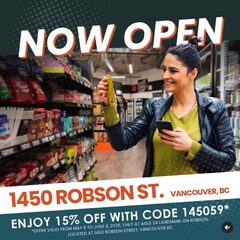 May 9 4pm: Free product samples, gift vouchers | 15% off items w/ code (May 9 to June 8) @ 1450 Robson St, Vancouver BC