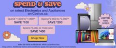 Spend & Save on Select Electronics & Appliances on Costco.ca (up to $400 off)