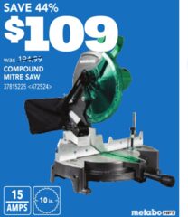 Metabo 10in 15A Mitre Saw (June 6-11) $109
