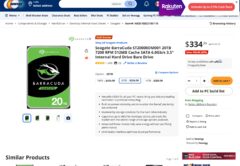 $335 Seagate BarraCuda 20TB (ST20000DM001) Hard Drive