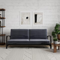 Mainstays Metal Arm Futon, Black Metal Frame with Mattress, Metal Arm Futon $150