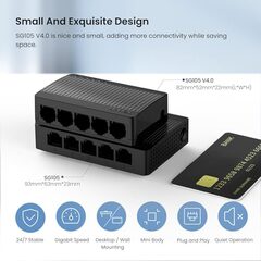 $9.99 for Tenda SG105, 5-Port Gigabit Switch, Unmanaged Home Network Switch Hub,