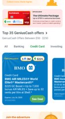 BMO Air Miles World Elite Mastercard – Over $1,500 in total value through GeniusCash