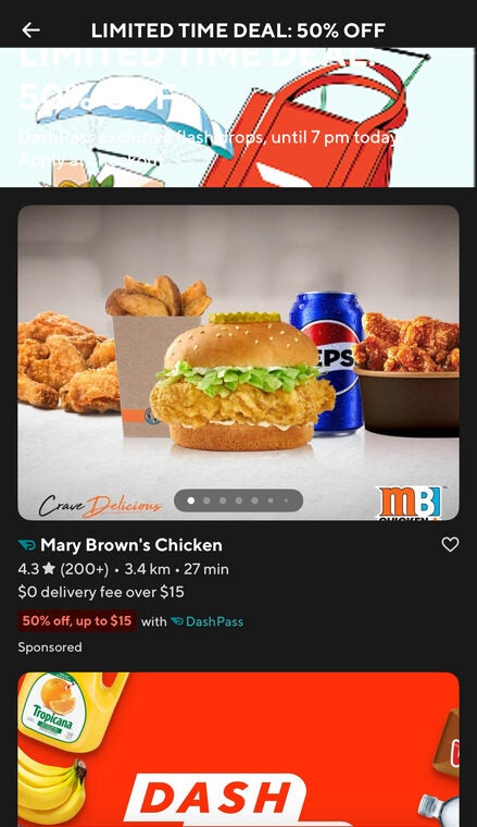 [DoorDash] DashPass Members 50% Flash Sale until 7pm - RedFlagDeals.com ...