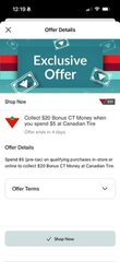 [YMMV] 50x CT Money (no min spend) and Spend $5 get $20