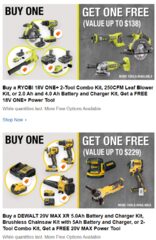 Home Depot: Milwaukee | Ridgid | Ryobi | Dewalt | Makita Free Tools w/battery pack purchase; IN STORE return deal YMMV