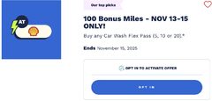 100 AIR MILES® Bonus Miles (300 max) any car wash Flex Pass 5/10/20 Thursday November 13-15