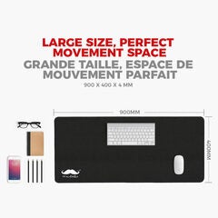 "Moustache" XXL gaming mouse pad, black, $4.99+FS