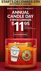 All 3-Wick Candles $11.95 (Dec. 5-7) In-store and online