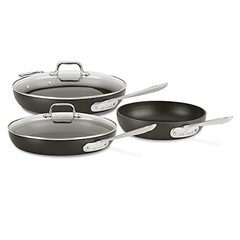 All-Clad HA1 Hard Anodized Nonstick Fry Pan 8'', 10'', 12'' w/ 2 Lids $169