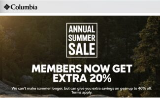 L lukasbarne 3d ago Save 40% Columbia Sportswear Canada Summer Sale: Up to 40% Off + Extra 20% Off for Members ColumbiaSportsWear.ca 9 1