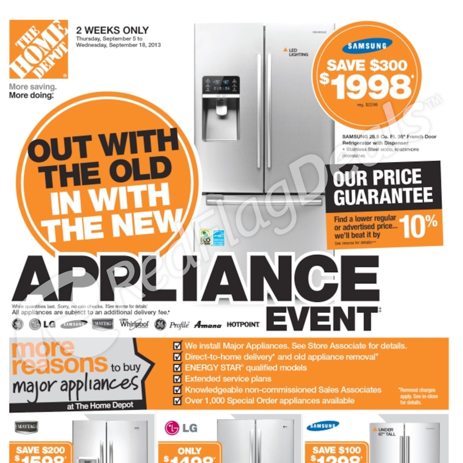 Home Depot Weekly Flyer Appliance Event Sep 5 – 18