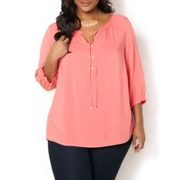 Button Down Peasant Blouse - $29.99 ($10.01 Off)