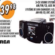 RCA 3-CD AM/FM Aux-In Music System - $39.98