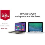 Future Shop 1-Day Deals on Laptops: Apple MacBook Pro 13.3" Intel Core i5 2.4 GHz W/ Retina Display $1150 (Was $1350) + More