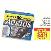 Aerius 50 + 20 Allergy Tablets - $34.96 ($5.00 off)