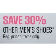 Select Men's Shoes - 4 Days Only - 30% off