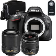 Nikon D5200 DSLR Camera with 18-55mm/55-200mm Lenses & Accessory Kit - $649.99 ($460.00 off)