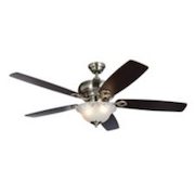 For Living Olympia Brushed Nickel Ceiling Fan, 5-blade, 52-in - $89.99 ($90.00 Off)