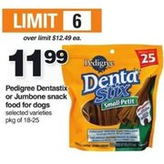 Pedigree Dentasix or Jumbone Snack Food For Dogs - $11.99