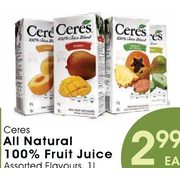 Ceres All Natural 100% Fruit Juice - $2.99